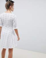 Thumbnail for your product : ASOS Design Broderie Button Through Tea Dress