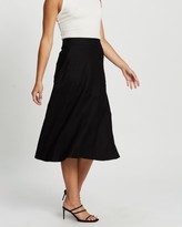 Thumbnail for your product : Atmos & Here Atmos&Here - Women's Black Midi Skirts - Catherine Cotton Slip Skirt - Size 10 at The Iconic