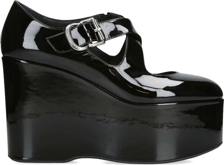 Alaia Leather Laser Cut Espadrille Wedges in White ShopStyle