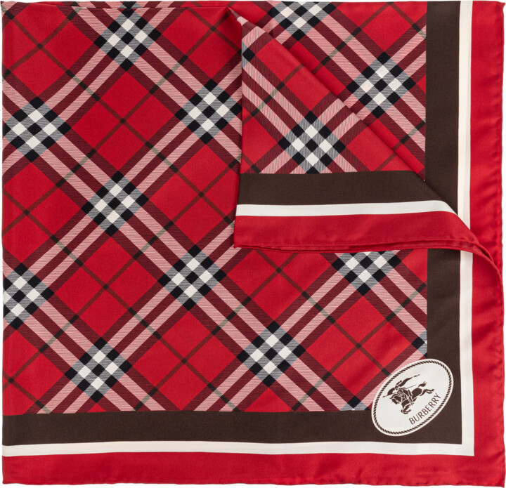 Burberry Silk Scarf Unisex - Red