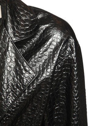 Giuseppe di Morabito Croc Embossed Faux Leather Jumpsuit