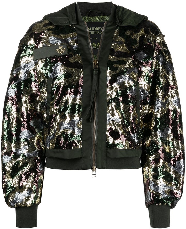 rose gold sequin bomber jacket