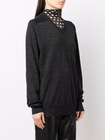 Thumbnail for your product : Maison Margiela Leather Elbow Patch Knitted Jumper