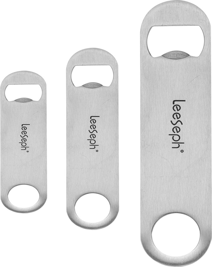 Leeseph Heavy Duty Stainless Steel Flat Bottle Opener, Beer Bottle Opener for Kitchen, Bar or Restaurant