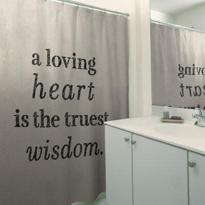 East Urban Home Handwritten Love & Wisdom Quote Single Shower Curtain