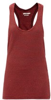 Thumbnail for your product : Etoile Isabel Marant Avien Striped Scoop-neck Cotton-linen Tank Top - Red