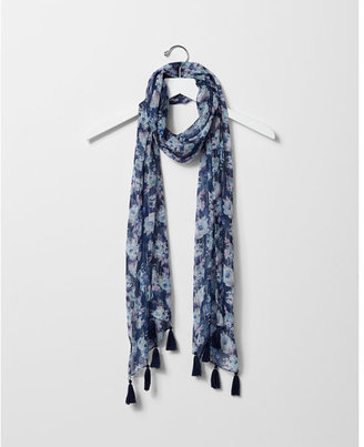 Express floral print metallic scarf