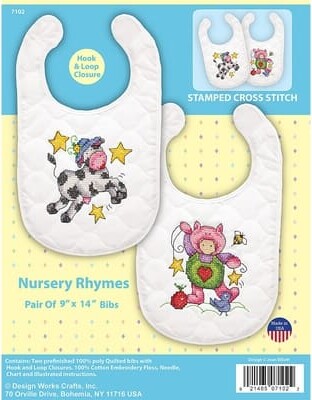 Designworks Design Works™ Nursery Rhymes Bibs Stamped Cross Stitch Kit