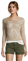 Thumbnail for your product : RD Style true taupe rounded neck zig zag sweater