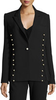 Thumbnail for your product : Prabal Gurung Pearly-Trim Long-Sleeve Jacket, Black