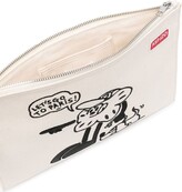 Thumbnail for your product : Kenzo Bone Blocks cotton clutch bag