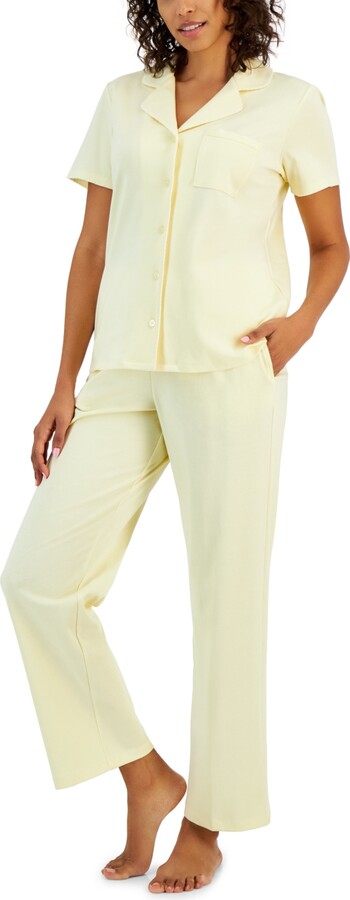 Charter Club Lace-Trim Printed Pajama Set, Created For Macy's - ShopStyle