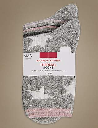 M&S Collection 2 Pair Pack Thermal Socks