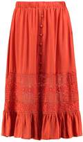 Thumbnail for your product : boohoo Adalia Lace Insert Button Front Midi Skirt