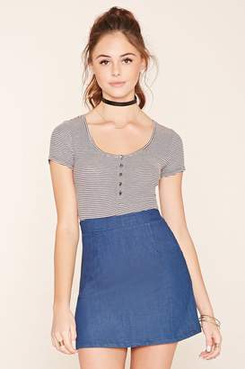 Forever 21 Striped Scoop Neck Tee