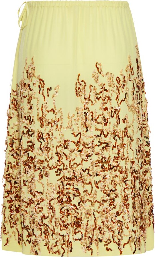Dries Van Noten Salga Embellished Midi Skirt