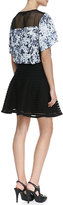 Thumbnail for your product : Nanette Lepore Paradise Sheer-Stripe Flounce Skirt