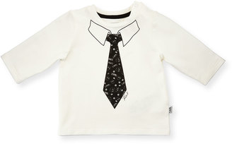 Karl Lagerfeld Paris Long-Sleeve Tie Jersey Tee, Off White, Size 3-18 Months
