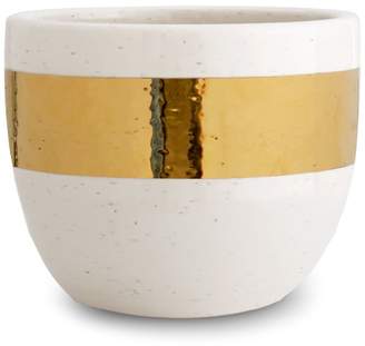 AERIN Gold Banded Ceramic Cachepot