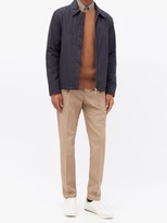 Thumbnail for your product : Dunhill Pleated Wool-blend Slim-leg Trousers - Brown
