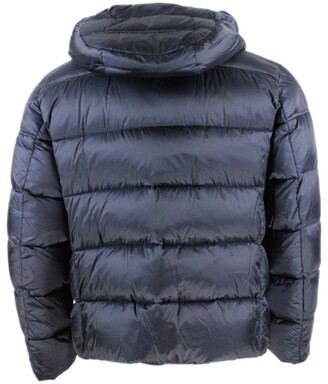 Moorer Goose Down Padded Bomber Jacket With Removable Hood