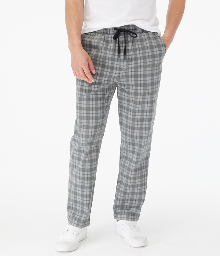 Aeropostale Men's Plaid Twill Sneaker Joggers - ShopStyle Pajamas