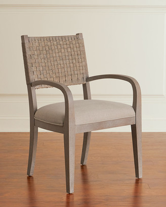 Hooker Furniture Pair of Mecate Woven-Back Dining Arm Chairs