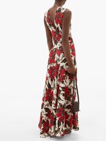 Thumbnail for your product : colville Floral-print Panelled Crepe Maxi Dress - Red Print