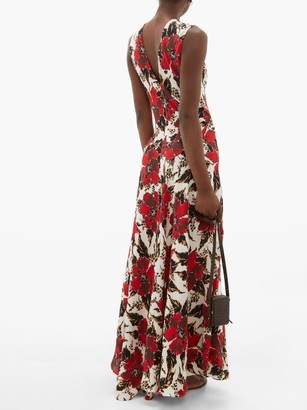 colville Floral-print Panelled Crepe Maxi Dress - Red Print