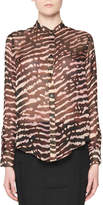 Thumbnail for your product : Tom Ford Animal-Print Silk Blouse, Multi