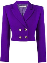 Thumbnail for your product : Alessandra Rich Cropped Double-Breasted Blazer