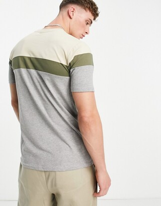 Ellesse color block T-shirt in gray and ecru Exclusive to ASOS - ShopStyle