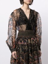 Thumbnail for your product : Camilla Floral-Print Semi-Sheer Bodysuit