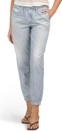 Knit Denim Pull On Joggers for Women | Polyester/Cotton