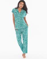 Thumbnail for your product : Cool Nights Contast Piped Ankle Pajama Pants Springtime Paisley Ivy