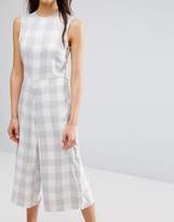 Thumbnail for your product : NATIVE YOUTH Relaxed Jumpsuit With Tie Waist In Large Gingham