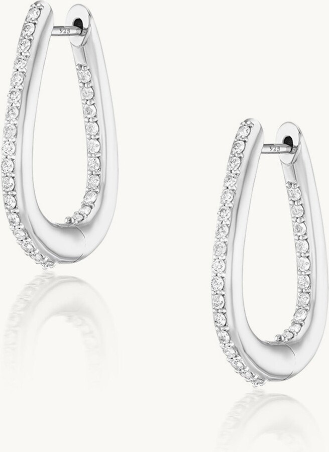 Sheryl Lowe Pavé Buckle Earrings - Silver