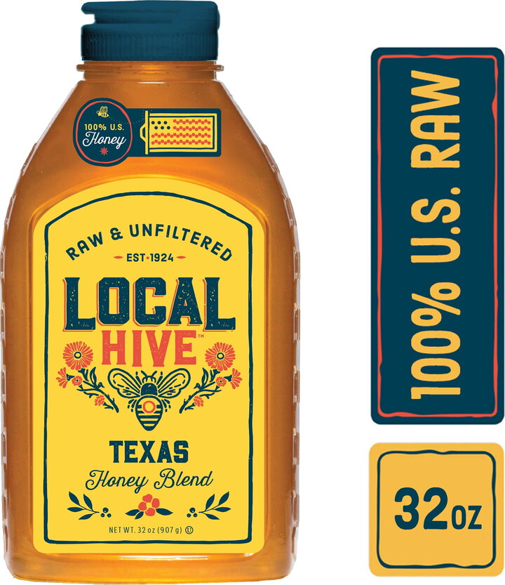 Local Hive, Raw & Unfiltered, 100% U.S. Texas Honey Blend, 32 oz Bottle