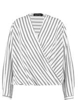 Thumbnail for your product : boohoo NEW Womens Plus Marnie Wrap Stripe Blouse in Polyester 3% Elastane