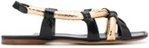 Thumbnail for your product : Francesco Russo Snakeskin Effect Flat Sandals