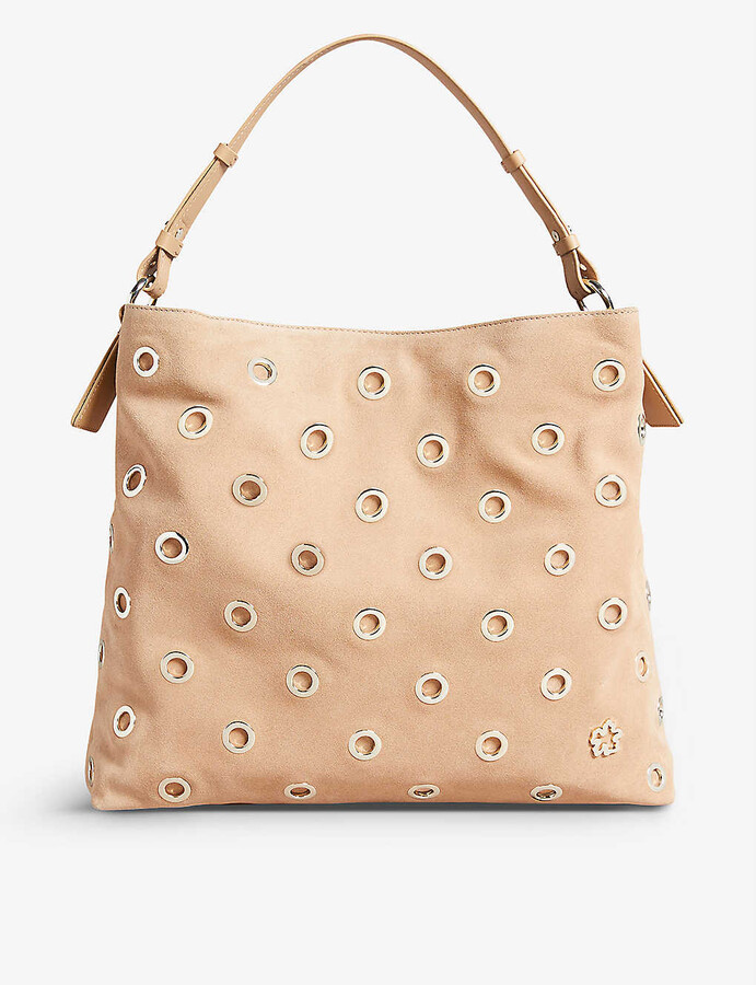 ted baker jessi pale pink concertina leather shoulder bolsa