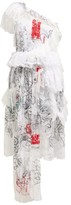 Thumbnail for your product : Preen by Thornton Bregazzi Giselle Asymmetric Embroidered-tulle Dress - White Multi