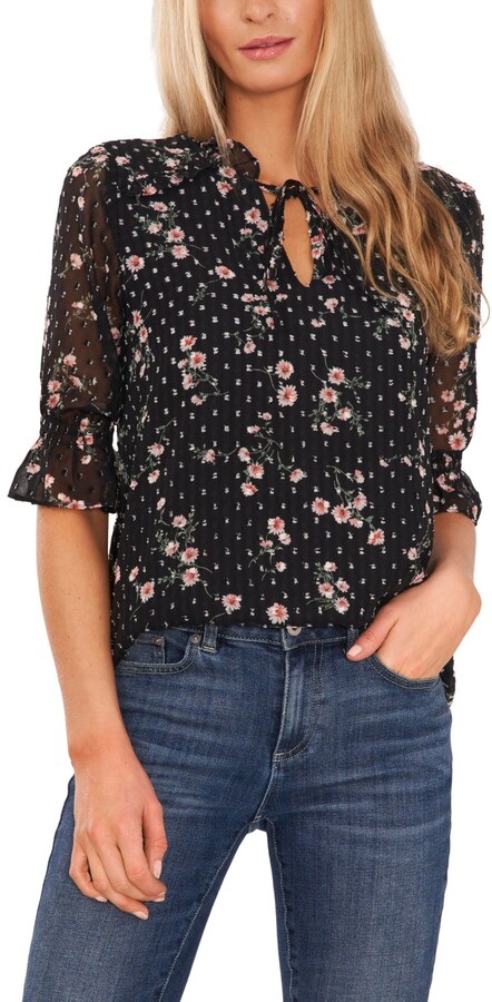 Dot Tie Neck Blouse | Shop the world's largest collection of 