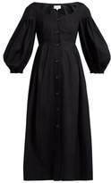 Thumbnail for your product : Isa Arfen Portofino Balloon-sleeve Cotton Midi Dress - Womens - Black
