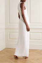 Thumbnail for your product : retrofete Tilly Belted Sequined Chiffon Maxi Dress - White