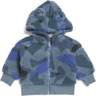 TJMAXX Infant Boys Teddy Fleece Bear Ears Hoodie, Polyester