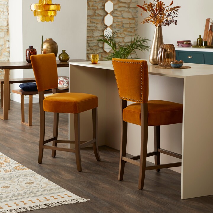 Dunelm Hallie Bar Stool Amber Gold ShopStyle
