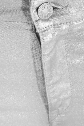 Etoile Isabel Marant Ellos Metallic Coated High-rise Skinny Jeans - Silver