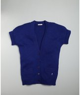 Thumbnail for your product : Ballantyne TODDLER / KIDS royal purple wool blend knit short sleeve cardigan