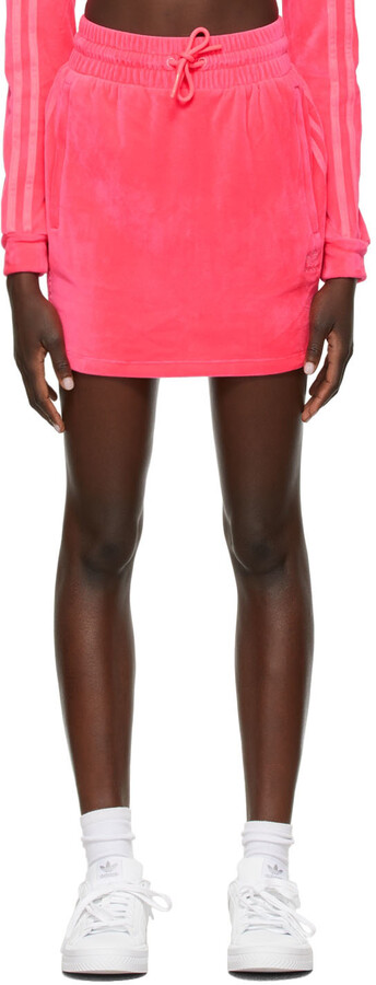 adidas Pink Jeremy Scott Edition Velour Short Skirt - ShopStyle